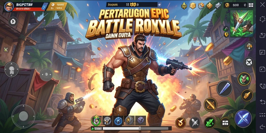 Tampilan gameplay seru dari BIGPOT88 dalam aksi Battle Royale.