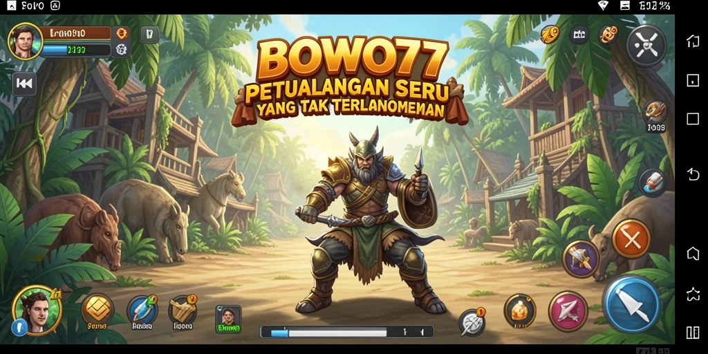Tampilan gameplay BOWO77 yang menantang dan penuh warna.