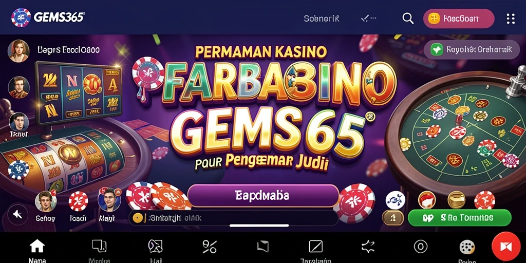 Tampilan menarik dari gameplay GEMS365 yang penuh aksi Kasino.