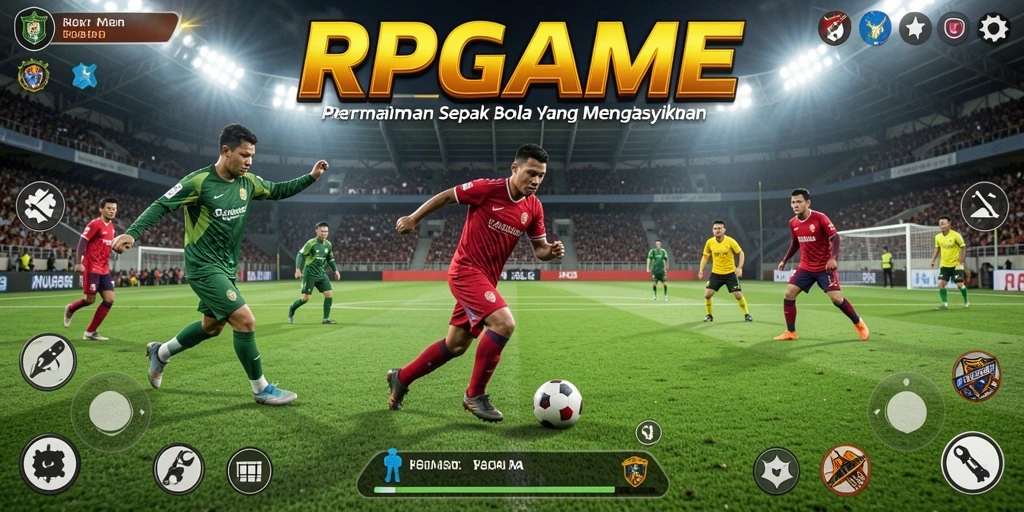 Tampilan gameplay RPGAME yang penuh aksi dan strategi sepak bola.