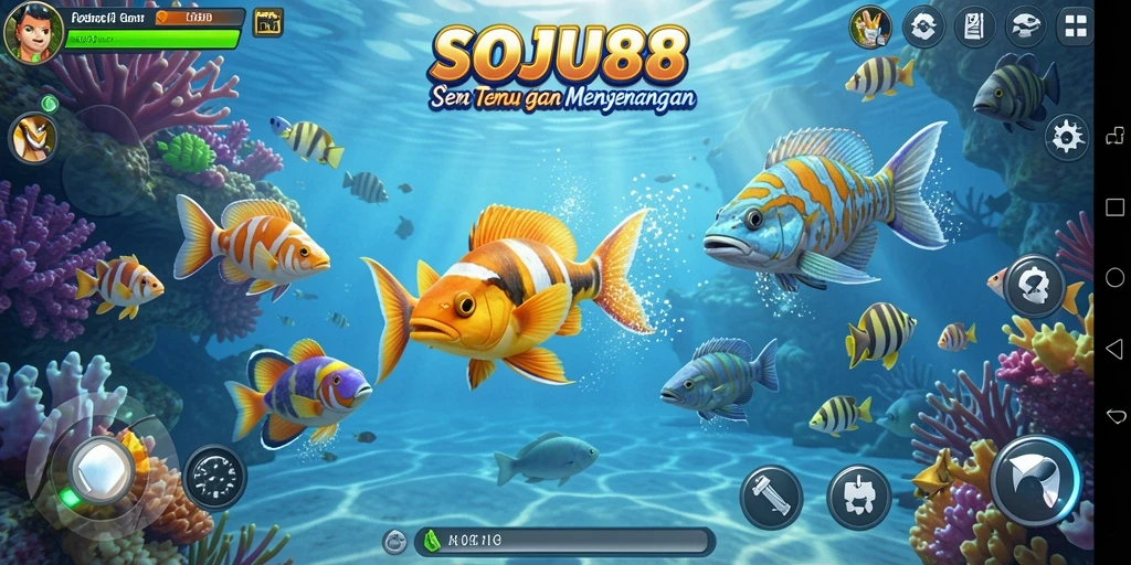 Screenshot utama SOJU88 menampilkan aksi seru dalam Tembak Ikan.