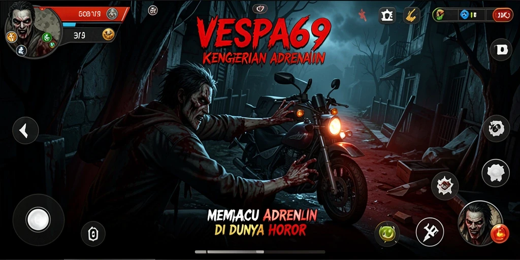 Screenshot VESPA69 menampilkan aksi menegangkan di dunia horor.