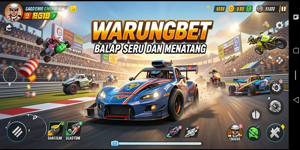 Tampilan gameplay Racing yang seru dan mendebarkan di WARUNGBET.