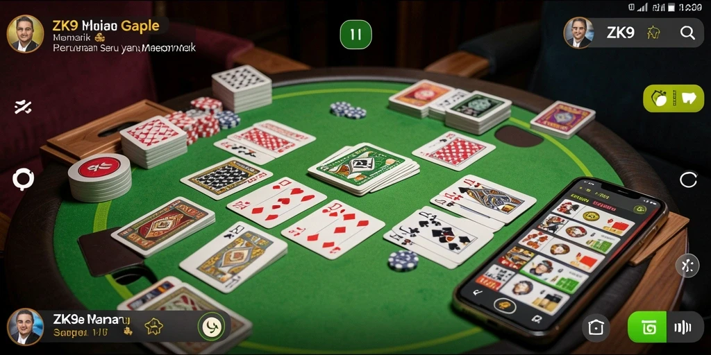 Screenshot gameplay ZK9 menampilkan suasana seru permainan Gaple.